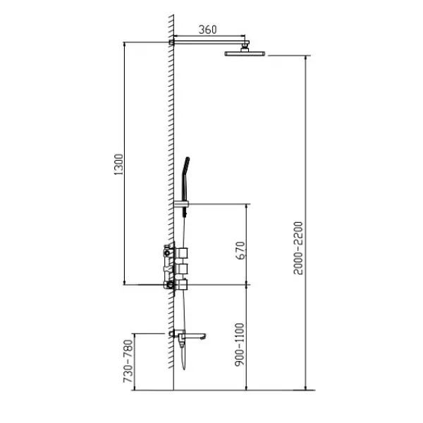 Душевая система Timo Tetra-thermo SX-0199/00 SM chrome (3х режимная) с термостатом