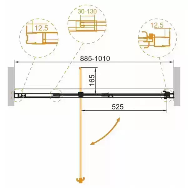 Дверь в проем VARIANTE-B-1-90/100-C-Cr (900-1000)х1950