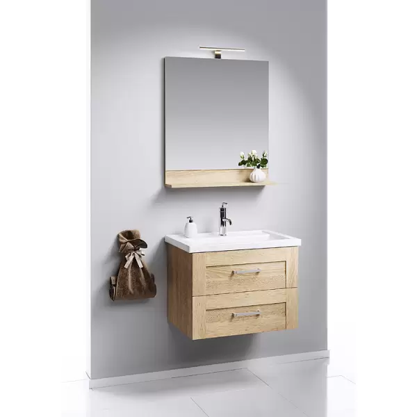 Зеркало со светильником и полочкой дуб сонома FOSTER 70 FOS0207DS