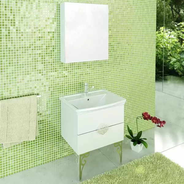 Зеркало-шкаф Римини-60 белый 700*600*150