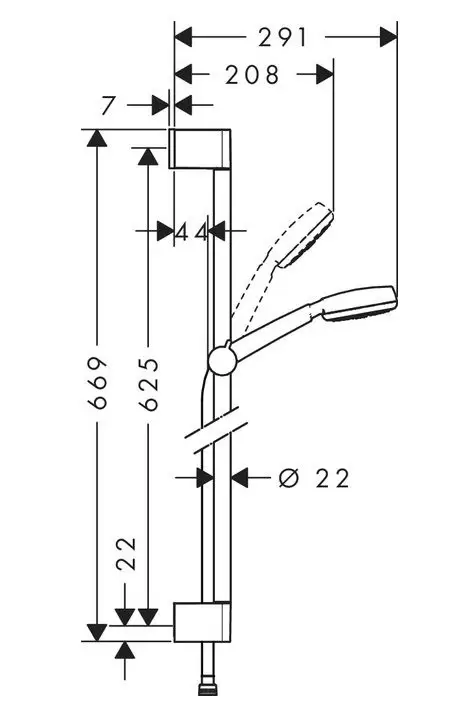 Душевой набор Crometta 100 1jet Unica Set 0,65 м, ½’ HANSGROHE 26652400