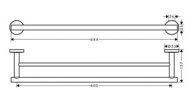 Двойной полотенцедержатель,хром HG.Logis Universal Accessories HANSGROHE 41712000