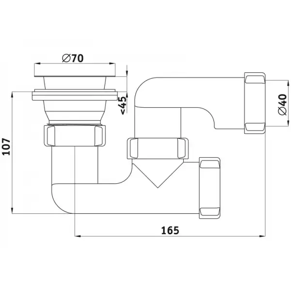 Е-210 Сифон АНИ для душ.поддона 1 1/2