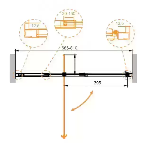 Дверь в проем VARIANTE-B-1-70/80-C-Cr (700-800)х1950