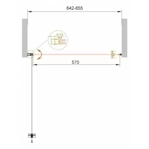 Душевая дверь ECO-B-1-65-P-Cr 650x1900