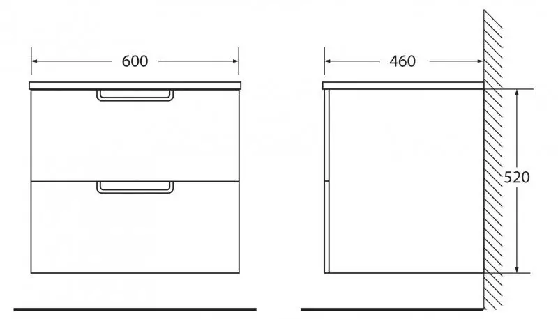 Комплект мебели LETICIA 600 Tortora Opaco Belbagno