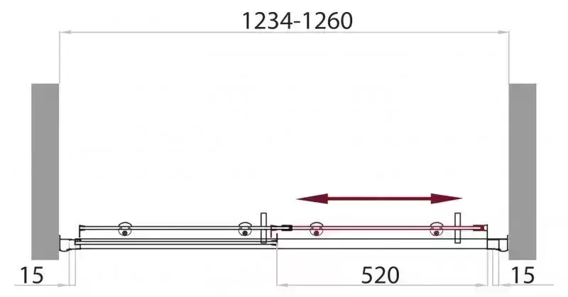Душевая дверь UNO-BF-1-125-C-Cr BELBAGNO