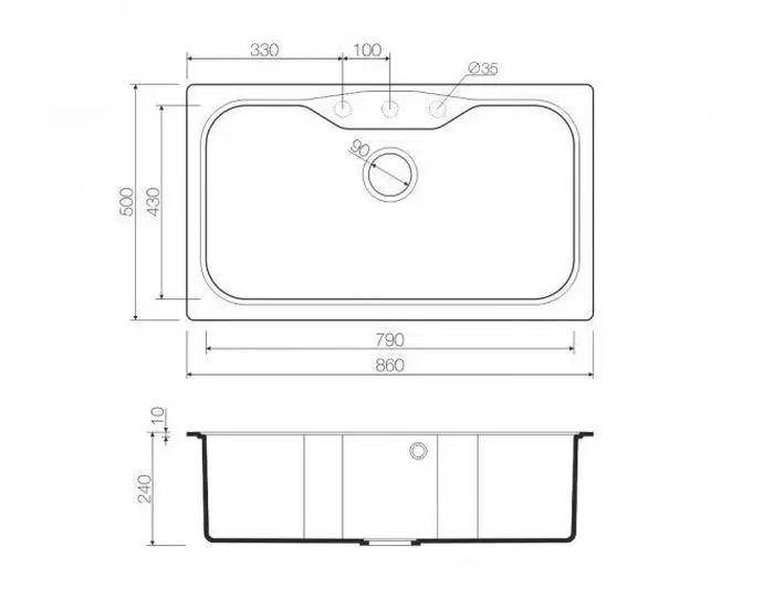 Мойка Omoikiri Maru 86-CH 860х500 шампань 4993242