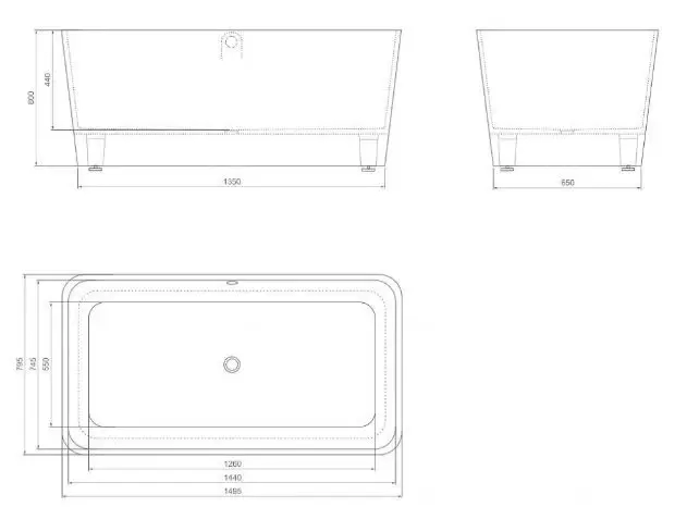 Ванна мраморная 1490х800х595 AUSTRALIA ESSE