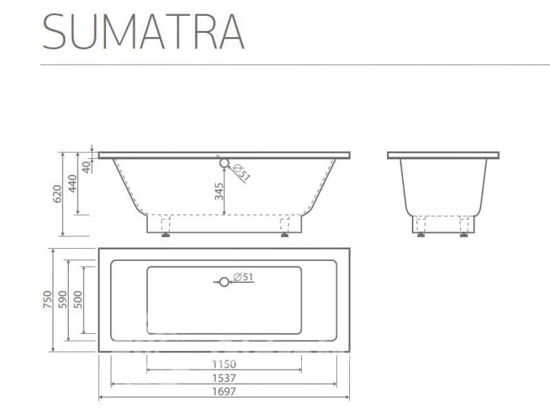 Белая ванна мраморная Esse SUMATRA 1697x740x620