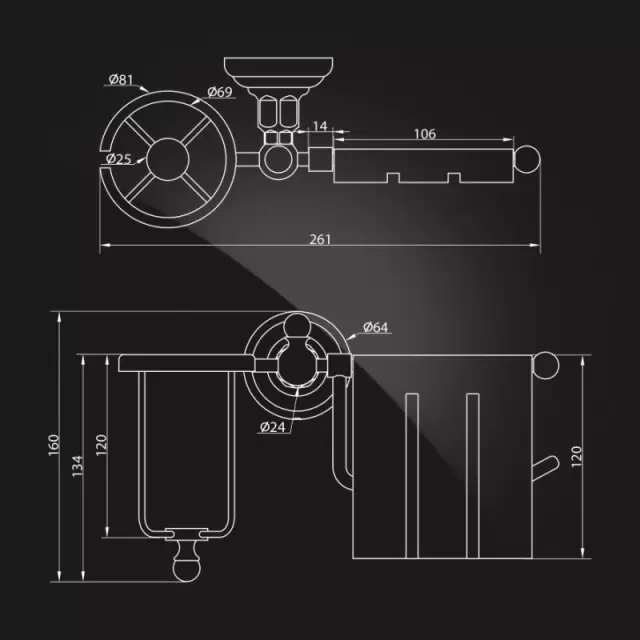 Держатель туалетной бумаги и освежителя Elghansa PRK-360