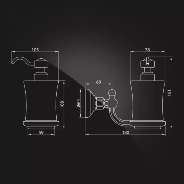 Дозатор для жидкого мыла, стекло Elghansa PRK-472
