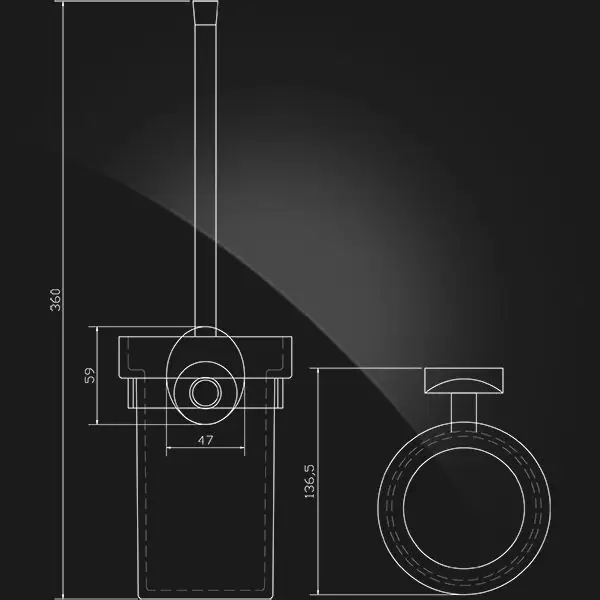 Держатель ерша настенный, стекло Elghansa WRG-810