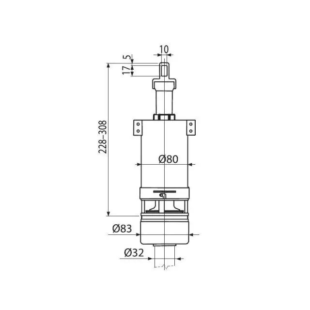 Сливной механизм для высоко расположенного бачка A03 ALCAPLAST