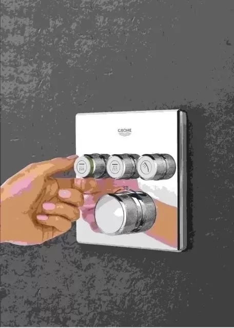 Набор смесителя и верхнего душа GROHTHERM SmartControl верх.душ, смеситель, руч. душ (хром) 34706000