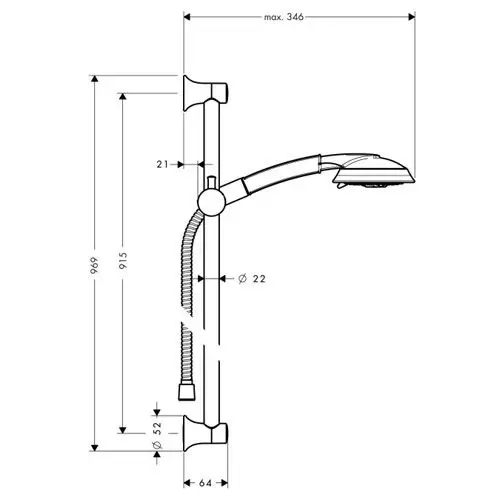 Душевой набор Raindance Classic 100 AIR3jet/Unica\'Classic 0,90 м, ½’ 27841000 HANSGROHE