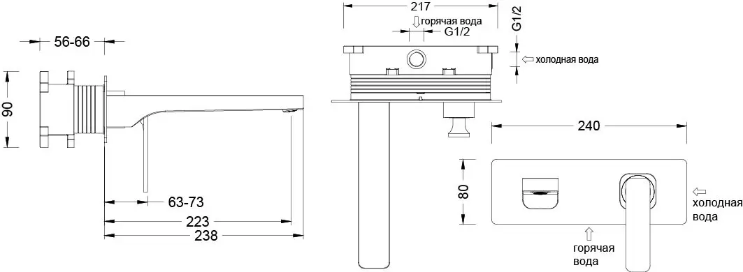 Смеситель для раковины встроенный Timo Torne 4371/02SM антик