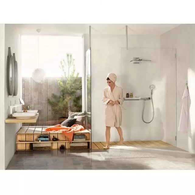 Верхний душ 460 1jet с держателем, черный/хром Rainmaker Select 24003600 HANSGROHE