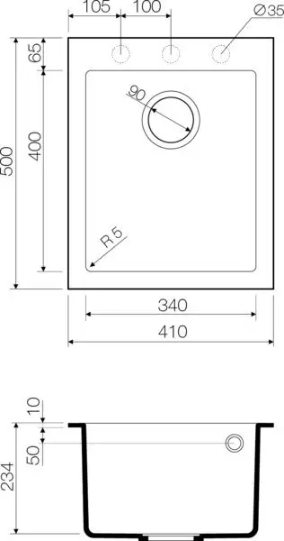 Мойка Bosen 41-BL Tetogranit/черный Omoikiri 4993141