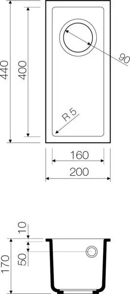 Мойка Bosen 20-U-DC Tetogranit/темный шоколад Omoikiri 4993226