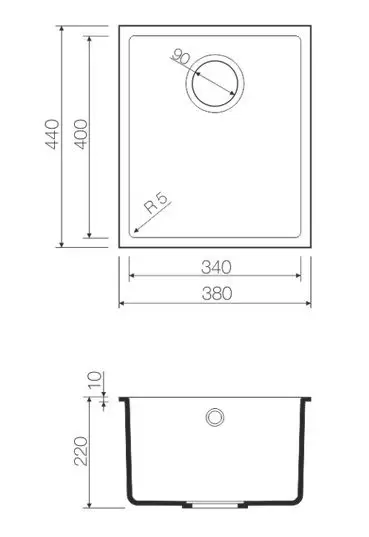 Мойка Bosen 38-U-СH Tetogranit/шампань Omoikiri 4993247