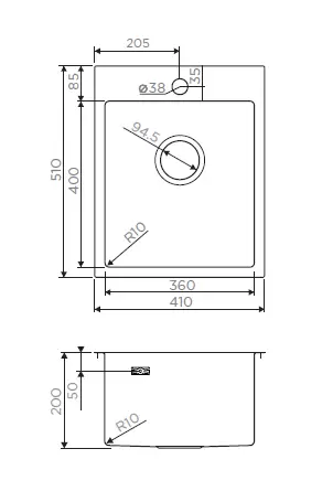 Мойка Akisame 41-LG нерж.сталь/светлое золото Omoikiri 4973080