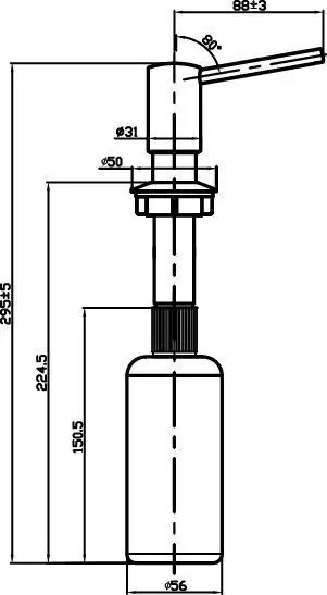 Дозатор для моющего средства ОМ-02-CA латунь/карамель Omoikiri 4995038
