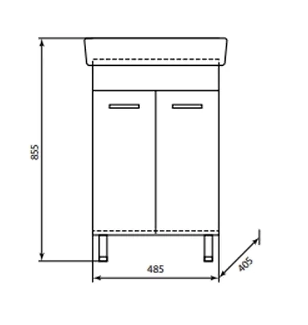 Комплект мебели напольный Нео-55 с зеркальным шкафом Николь с подсветкой