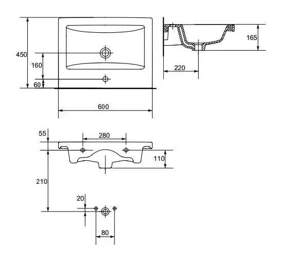 Комплект мебели подвесной Комо 60 с зеркальным шкафом Панда с подсветкой