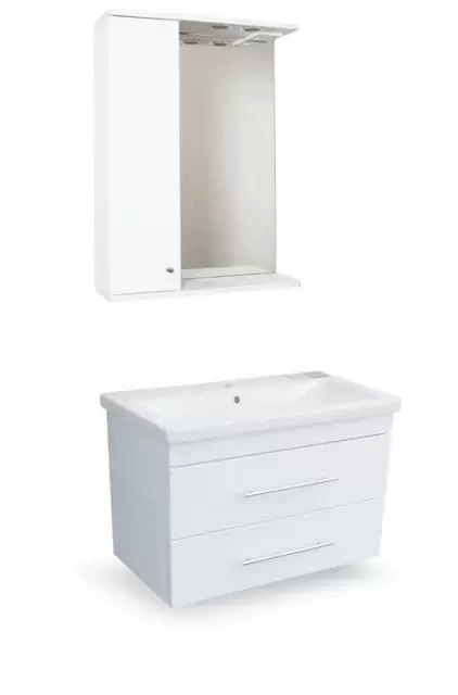 Комплект мебели подвесной Комо 60 с зеркальным шкафом Панда с подсветкой