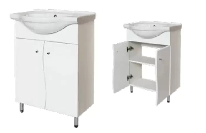 Комплект мебели напольный Байкал-60 с зеркальным шкафом Волна с подсветкой