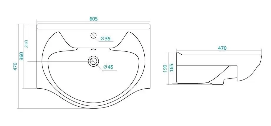 Комплект мебели напольный Байкал-60 с зеркальным шкафом Лира
