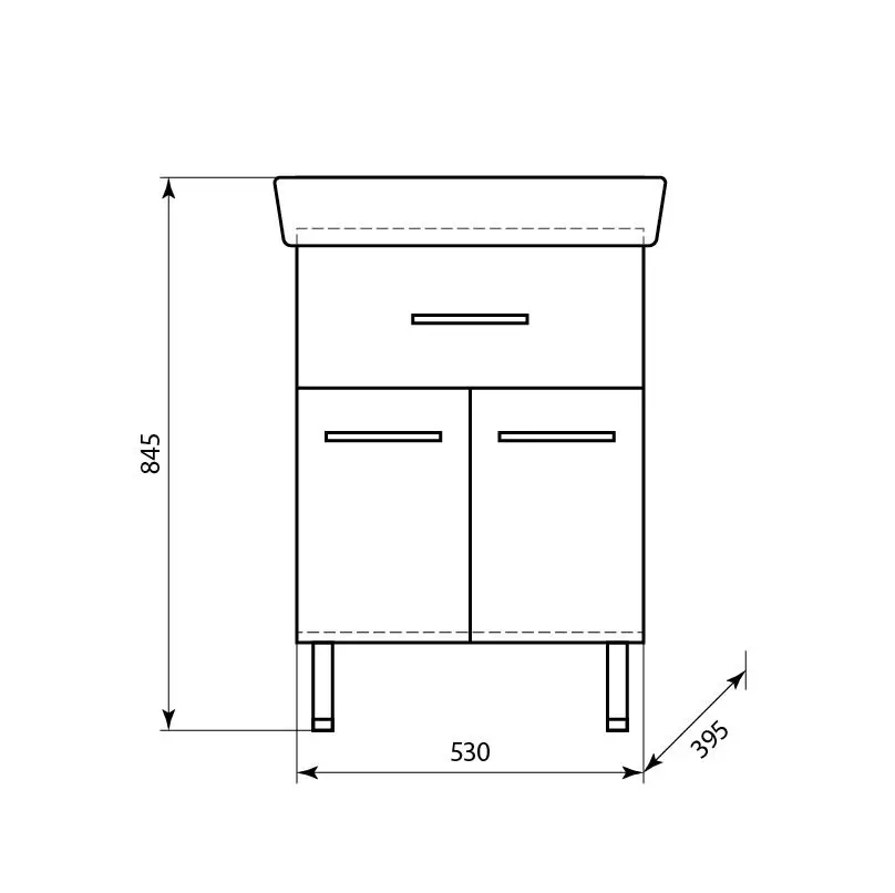 Комплект мебели напольный Нео-60 1 ящик с зеркальным шкафом Панда с подсветкой