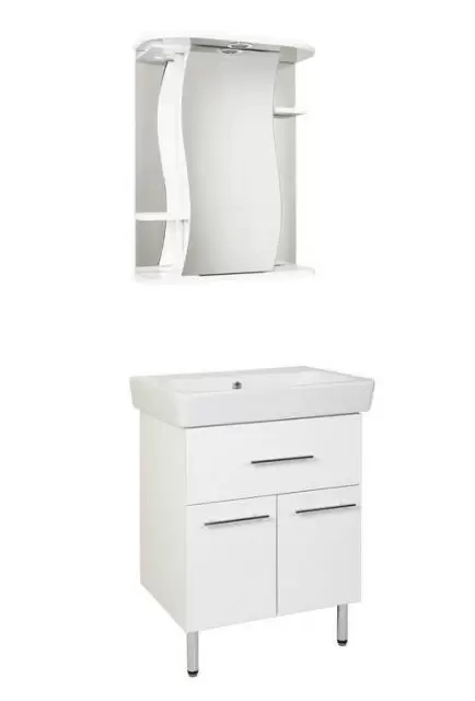 Комплект мебели напольный Нео-60 1 ящик с зеркальным шкафом Лилия с подсветкой