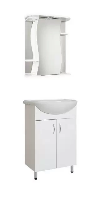 Комплект мебели напольный Уют-55 с зеркальным шкафом Лилия с подсветкой