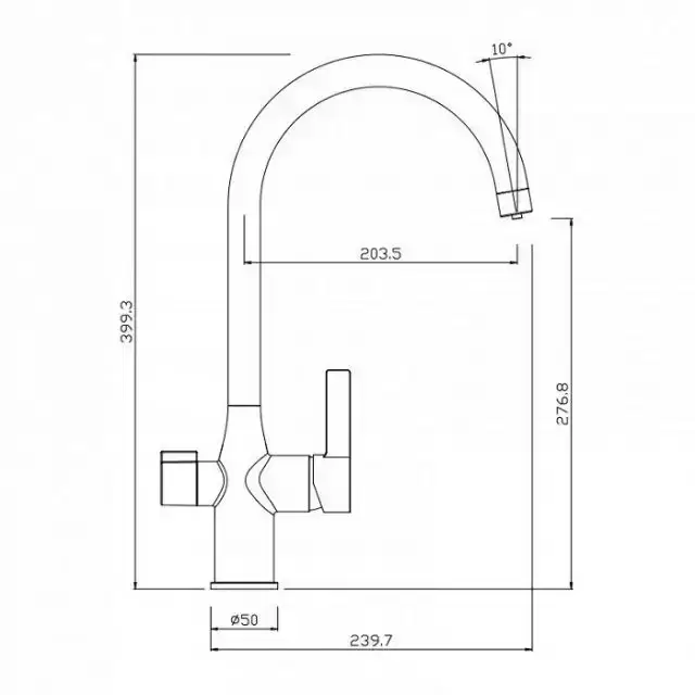 Смеситель для кухни с каналом для фильтрованной воды, Pure, ID PURBNFJi05