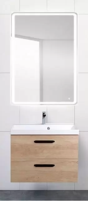 База под раковину подвесная с выкатными ящиками Rovere Nebrasca Nature AURORA-600-2C-SO-RNN Belbagn