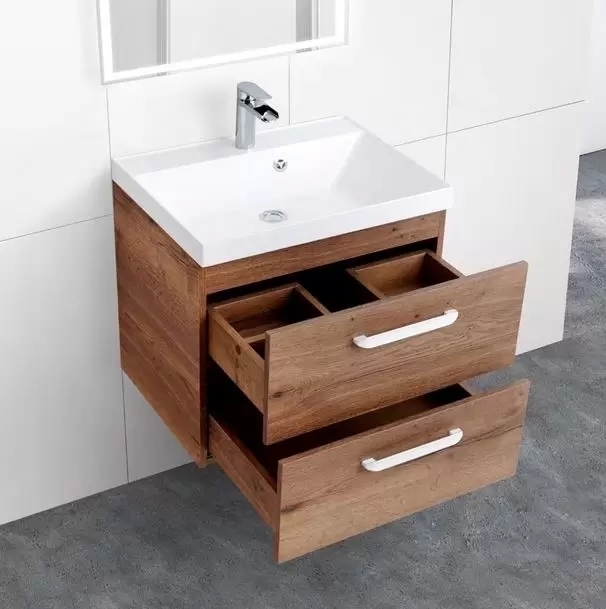 База под раковину подвесная с выкатными ящиками Rovere Tabacco AURORA-600-2C-SO-RT Belbagno