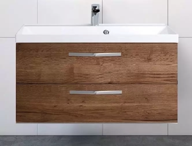 База под раковину подвесная с выкатными ящиками Rovere Tabacco AURORA-900-2C-SO-RT Belbagno