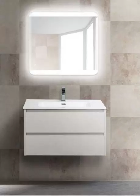База под раковину подвесная с выкатными ящиками Bianco Opaco KRAFT-800-2C-SO-BO Belbagno