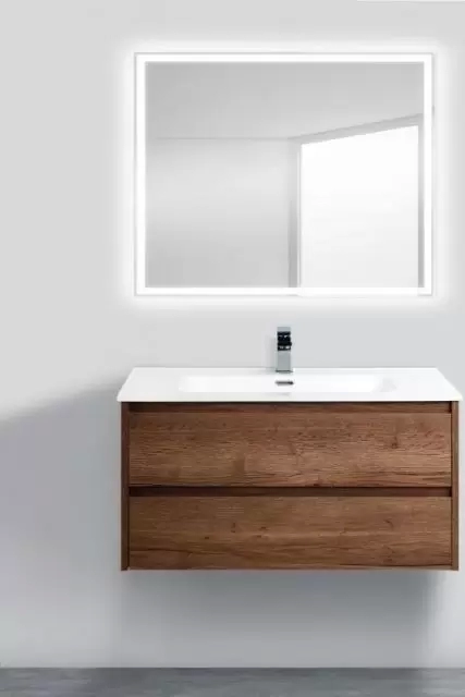 База под раковину подвесная с выкатными ящиками Rovere Tabacco KRAFT-1000-2C-SO-RT Belbagno