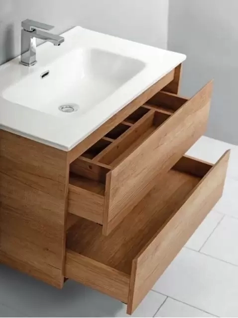 База под раковину подвесная с выкатными ящиками Rovere Tabacco KRAFT-1000-2C-SO-RT Belbagno
