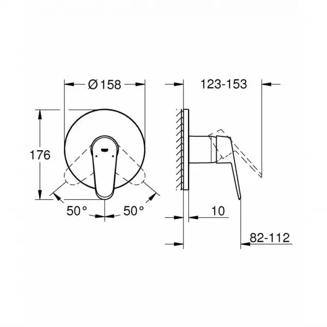 Смеситель для душа, 35600 Eurodisc Cosmo 24055002 GROHE