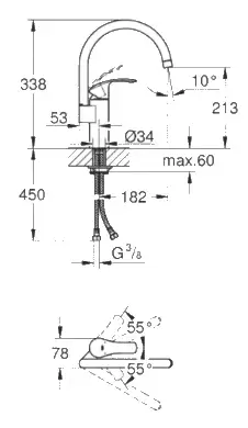 Смеситель для мойки, высокий излив ESM 2015 33202DC2 GROHE