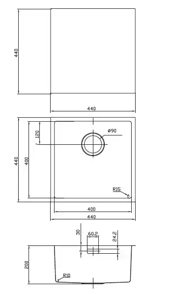 Мойка для кухни нержавеющая сталь, бронза Edifice IDDIS EDI44B0i77