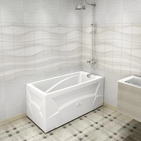 Ванна с Г/М Орнела, фронтальная панель, каркас, Г/М (хром); Vachter 3-01-2-0-0-302