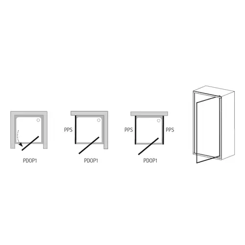 Душевая дверь распашная Pivot PDOP1-90 сатин+транспарент