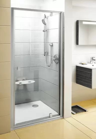 Душевая дверь распашная Pivot PDOP1-90 сатин+транспарент