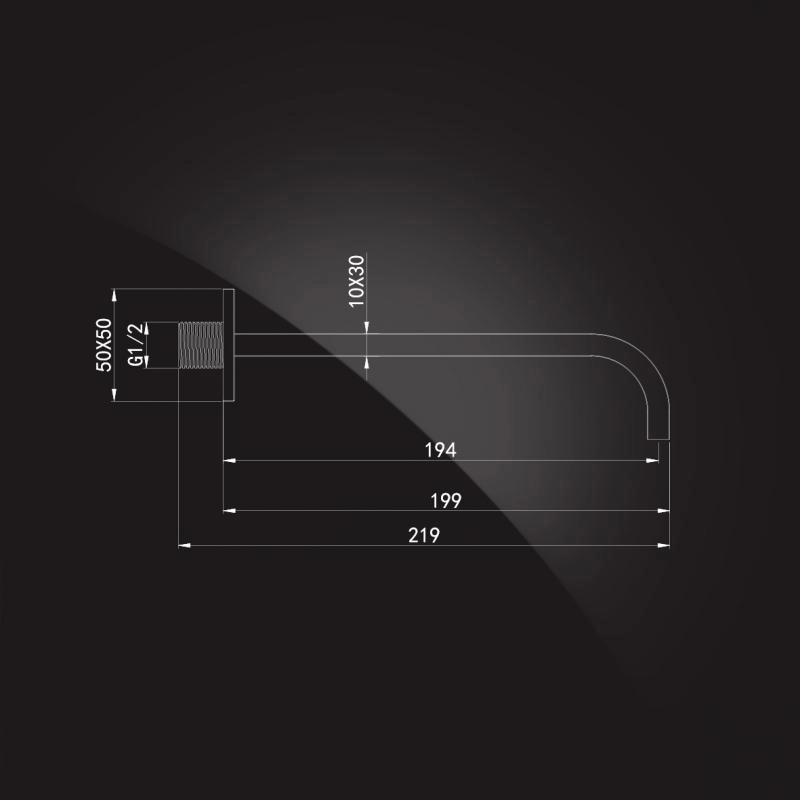 Излив встраиваемый настенный, 30*10 мм, длина 194 мм SlimLine RS-8W
