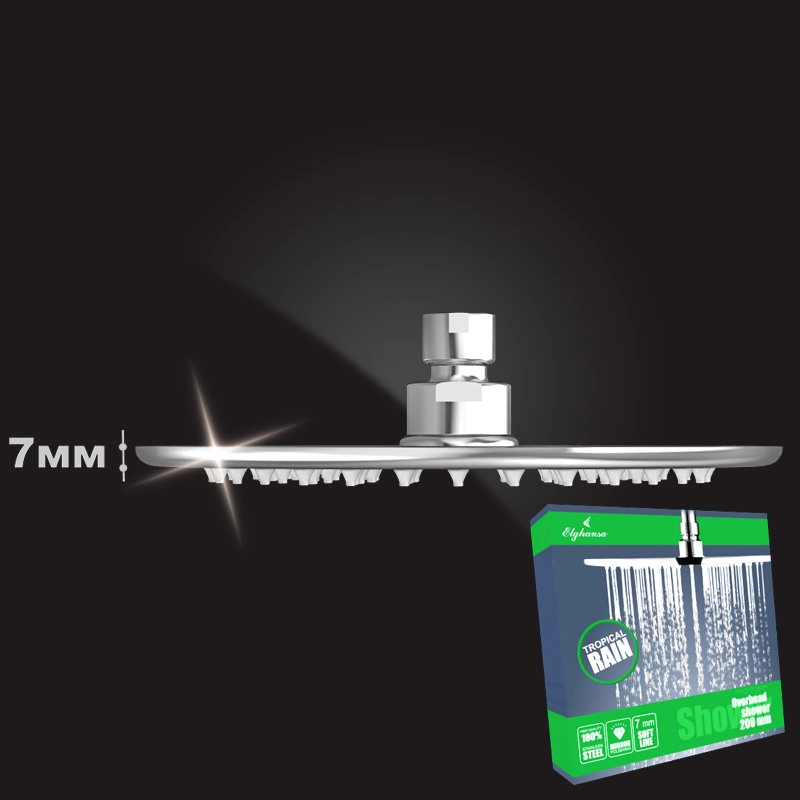 Верхний душ нержавеющая сталь, круглый D=200 мм, SoftLine MD-720